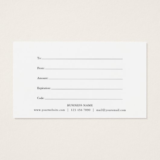 Elegant Eucalyptus Leaves Cadeaubon Visitekaartje (Achterkant)