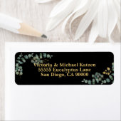 Elegant Eucalyptus Leaves Faux Gold Etiket (Insitu)