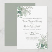 Elegant Eucalyptus Leaves Greenery Foliage Kaart (Voorkant / Achterkant)