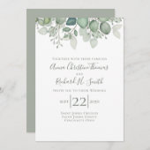 Elegant Eucalyptus Leaves Greenery Foliage Kaart (Voorkant / Achterkant)