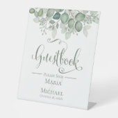 Elegant Eucalyptus Leaves Greenery Foliage Pedesta Reclamebord Met Voetstuk (Voorkant)