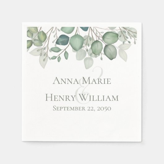 Elegant Eucalyptus Leaves Greenery Foliage Servet (Voorkant)