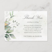 Elegant Eucalyptus Leaves Greenery Gold Wedding Bedankkaart (Voorkant)