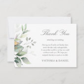 Elegant Eucalyptus Leaves Greenery Gold Wedding Bedankkaart (Voorkant)
