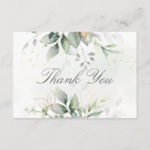 Elegant Eucalyptus Leaves Greenery Gold Wedding Bedankkaart (Voorkant)