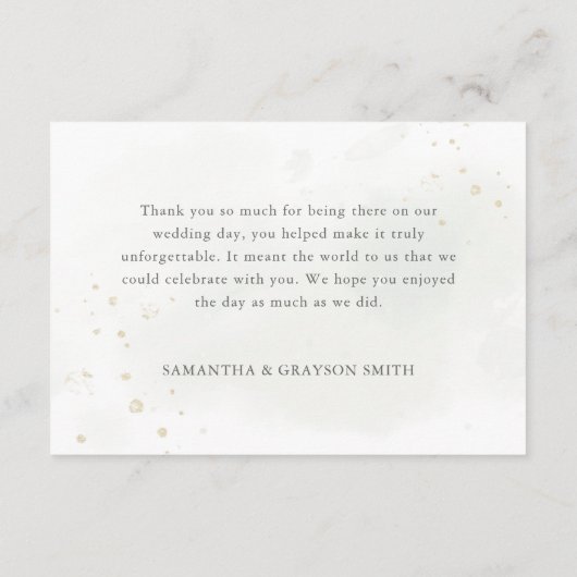 Elegant Eucalyptus Leaves Greenery Gold Wedding Bedankkaart (Achterkant)