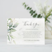 Elegant Eucalyptus Leaves Greenery Gold Wedding Bedankkaart (Staand voorkant)