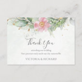 Elegant Eucalyptus Leaves Greenery Gold Wedding Bedankkaart (Voorkant)