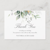 Elegant Eucalyptus Leaves Greenery Gold Wedding Bedankkaart (Voorkant)