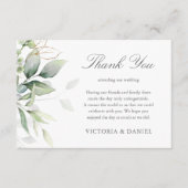 Elegant Eucalyptus Leaves Greenery Gold Wedding Bedankkaart (Voorkant)