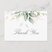 Elegant Eucalyptus Leaves Greenery Gold Wedding Bedankkaart (Voorkant)