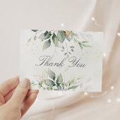 Elegant Eucalyptus Leaves Greenery Gold Wedding Bedankkaart