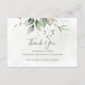 Elegant Eucalyptus Leaves Greenery Gold Wedding Bedankkaart (Voorkant)