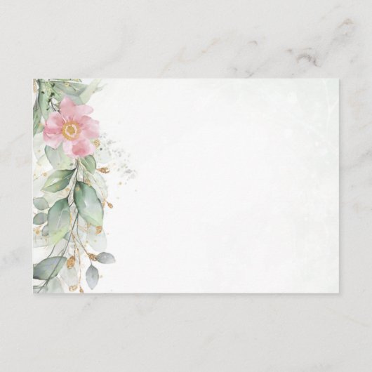 Elegant Eucalyptus Leaves Greenery Gold Wedding Bedankkaart (Achterkant)