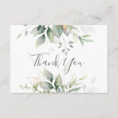 Elegant Eucalyptus Leaves Greenery Gold Wedding Bedankkaart (Voorkant)