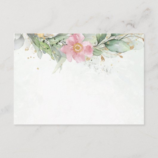 Elegant Eucalyptus Leaves Greenery Gold Wedding Bedankkaart (Achterkant)