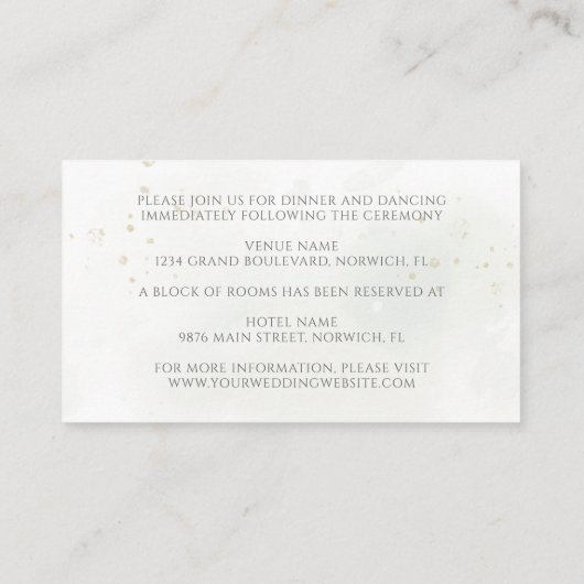 Elegant Eucalyptus Leaves Greenery Gold Wedding Informatiekaartje (Achterkant)