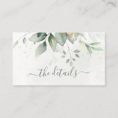 Elegant Eucalyptus Leaves Greenery Gold Wedding Informatiekaartje (Voorkant)