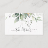 Elegant Eucalyptus Leaves Greenery Gold Wedding Informatiekaartje (Voorkant)