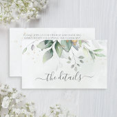 Elegant Eucalyptus Leaves Greenery Gold Wedding Informatiekaartje