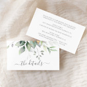 Elegant Eucalyptus Leaves Greenery Gold Wedding Informatiekaartje