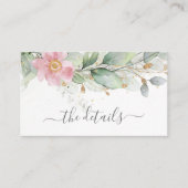 Elegant Eucalyptus Leaves Greenery Gold Wedding Informatiekaartje (Voorkant)