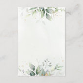 Elegant Eucalyptus Leaves Greenery Gold Wedding Informatiekaartje (Achterkant)