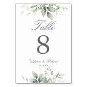 Elegant Eucalyptus Leaves Greenery Gold Wedding Kaart (Achterkant)