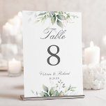 Elegant Eucalyptus Leaves Greenery Gold Wedding Kaart<br><div class="desc">Mooie trouwnummers met waterverf eucalyptus en goudbladeren.</div>