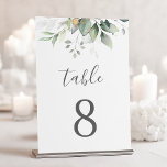 Elegant Eucalyptus Leaves Greenery Gold Wedding Kaart<br><div class="desc">Mooie trouwnummers met waterverf eucalyptus en goudbladeren. Ideale keuze voor buitenbruiloften.</div>