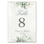 Elegant Eucalyptus Leaves Greenery Gold Wedding Kaart (Voorkant)