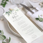 Elegant Eucalyptus Leaves Greenery Gold Wedding Menu<br><div class="desc">Mooie trouwmenukaarten met waterverf eucalyptus en gouden bladeren.</div>