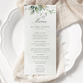 Elegant Eucalyptus Leaves Greenery Gold Wedding Menu