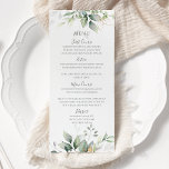 Elegant Eucalyptus Leaves Greenery Gold Wedding Menu<br><div class="desc">Mooie trouwmenukaarten met waterverf eucalyptus en gouden bladeren. Ideale keuze voor lente- en zomerbruiloften.</div>
