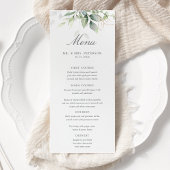 Elegant Eucalyptus Leaves Greenery Gold Wedding Menu