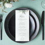 Elegant Eucalyptus Leaves Greenery Gold Wedding Menu<br><div class="desc">Mooie trouwmenukaarten met waterverf eucalyptus en gouden bladeren.</div>
