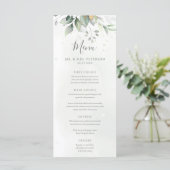 Elegant Eucalyptus Leaves Greenery Gold Wedding Menu (Staand voorkant)