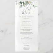 Elegant Eucalyptus Leaves Greenery Gold Wedding Menu (Voorkant)