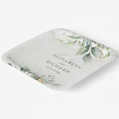 Elegant Eucalyptus Leaves Greenery Gold Wedding Papieren Bordje (Gebogen)