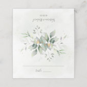 Elegant Eucalyptus Leaves Greenery Gold Wedding Plaatskaartje (Buitenkant ongevouwen)