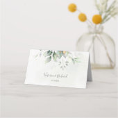 Elegant Eucalyptus Leaves Greenery Gold Wedding Plaatskaartje (Achterkant)