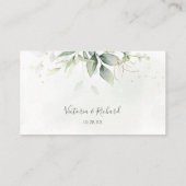 Elegant Eucalyptus Leaves Greenery Gold Wedding Plaatskaartje (Achterkant)