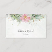 Elegant Eucalyptus Leaves Greenery Gold Wedding Plaatskaartje (Achterkant)