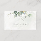 Elegant Eucalyptus Leaves Greenery Gold Wedding Plaatskaartje (Achterkant)