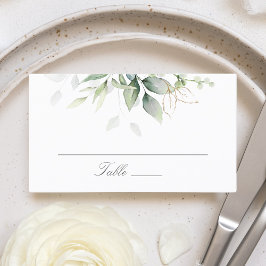 Elegant Eucalyptus Leaves Greenery Gold Wedding Plaatskaartje