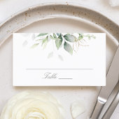 Elegant Eucalyptus Leaves Greenery Gold Wedding Plaatskaartje
