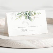 Elegant Eucalyptus Leaves Greenery Gold Wedding Plaatskaartje