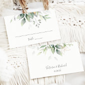 Elegant Eucalyptus Leaves Greenery Gold Wedding Plaatskaartje