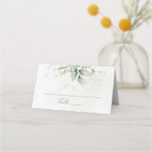 Elegant Eucalyptus Leaves Greenery Gold Wedding Plaatskaartje (Voorkant)