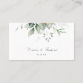 Elegant Eucalyptus Leaves Greenery Gold Wedding Plaatskaartje (Achterkant)